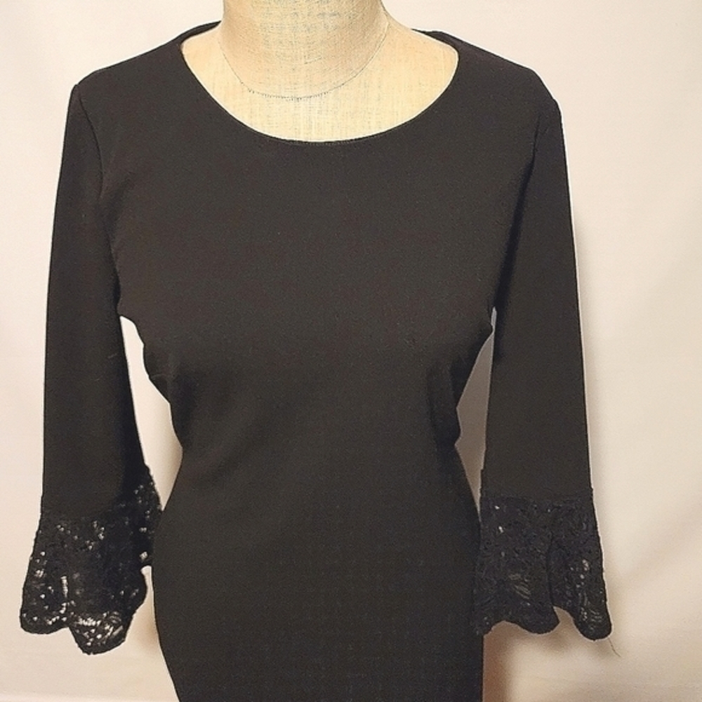 Tommy Hilfiger‎ Black Bell Lace Sleeve Dress Size 10